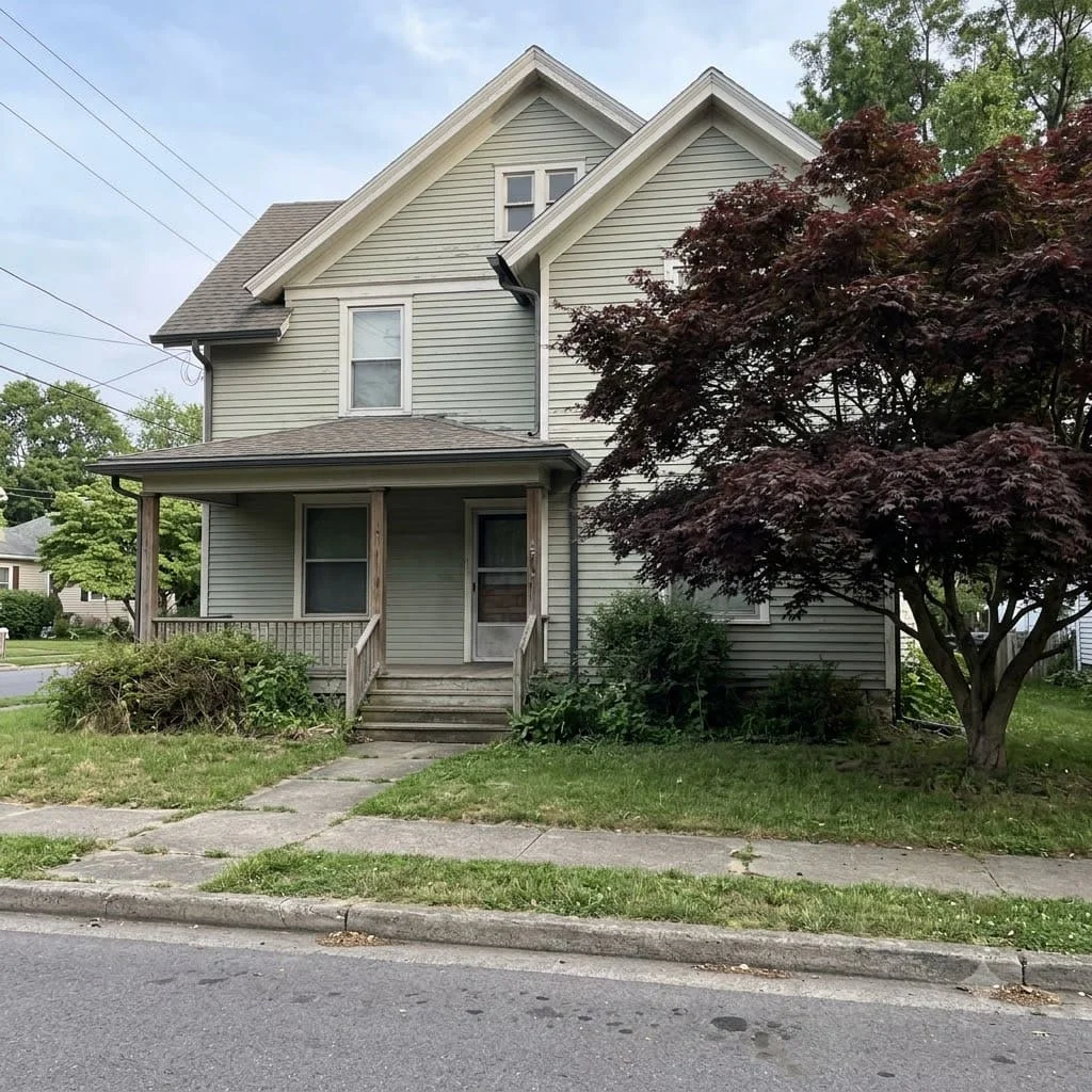 A two-story Sanger house from the street